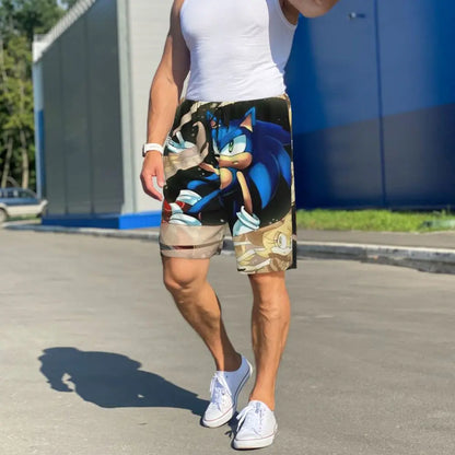 Custom Shadow The Hedgehog Sonic Poster Short Pajama Pants Men Sleepwear Sleep Lounge Bottom Shorts Sleeping Pants