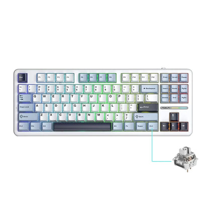 AULA F87 Pro mechanische Tastatur 2.4g/Usb/Bluetooth Tri-Mode Wireless, 87 Tasten, RGB, PBT, Gasket, 5-lagige Schalldämpfung, Full-Key, No Impact