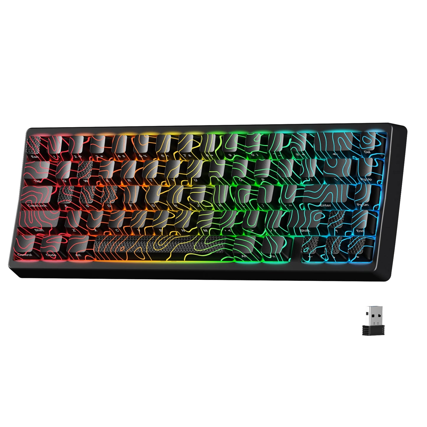 XVX M67 JadeStone mechanische Tastatur mit IMD-Tech-Tastenkappen, Hot-Swap-fähig, Gasket-Mount, Tri-Mode, individuell anpassbares RGB, kabellose Tastatur 65%
