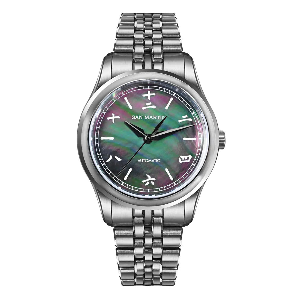 San Martin New 39mm Gada Watch Chinese Style Original Design Sunburst JianZhan Miyota 90S5 Men Dress Automatic Mechanical SN0144