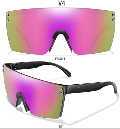 3 Pairs Fishing Sunglasses Men and Women Square Oversize Windproof Shades with UV Protection for Outdoor Cycling Hiking
