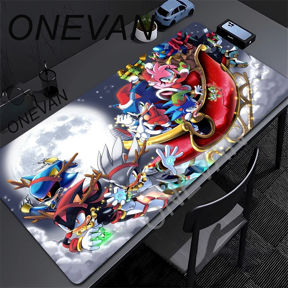Cute Sonics The Hedgehogs Mousepad HD Printing Computer Gamers Locking Edge Non-slip Mouse Pad XXL90x40cm Keyboard PC Desk Pads