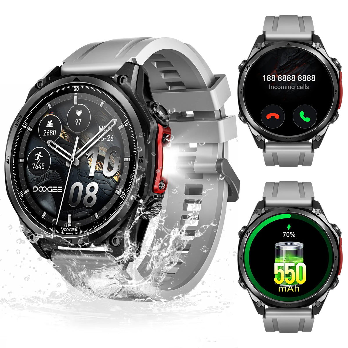 DOOGEE ANYWISE W1 PRO AI Smart Watch 1.43" AMOLED Display 5ATM IP68 Water Resistance GPS Tracking Sport Watch with Offine Maps