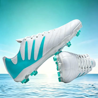 Chaussures de football AG FG pour hommes, tige en PU souple, structure de crampons renforcée, pour adultes, pour les matchs et entraînements de football en plein air sur pelouse.