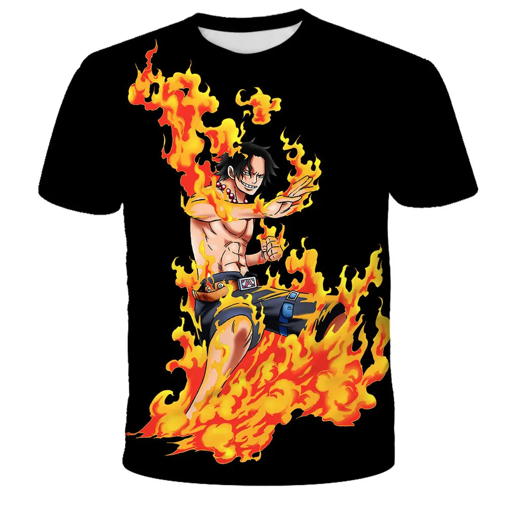 Fashion Kid Anime One Piece Luffy T Shirt Boy Clothing Kids Boys Tshirt Children T-shirt Summer Short Sleeve Tops Tees