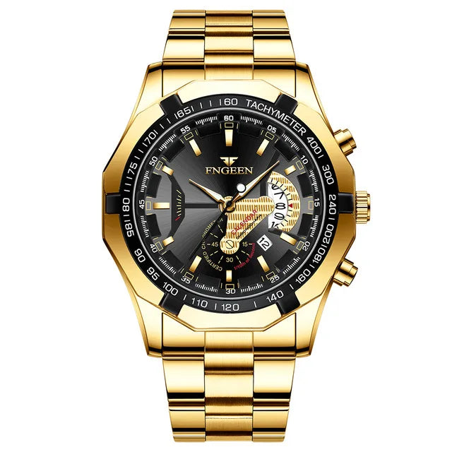 Montre-bracelet pour homme, style militaire, décontracté ou sportif, à quartz, de marque prestigieuse, en acier intégral, étanche