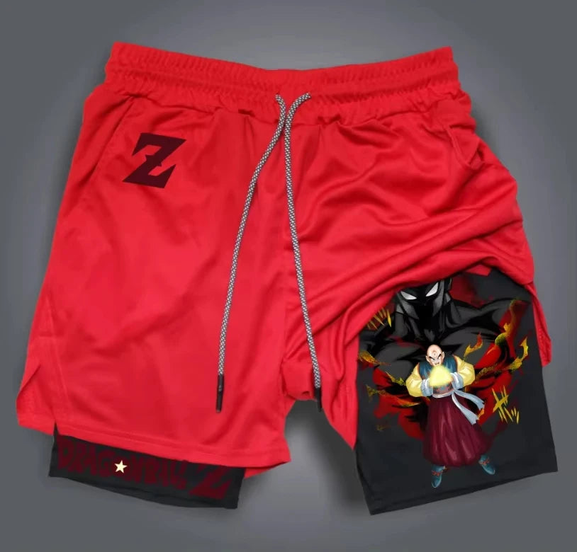 2026 Dragon Ball Printed Double-layered Shorts GOKU American Sporty Comfortable and Fashionable Men's Loose and Breathable Pants