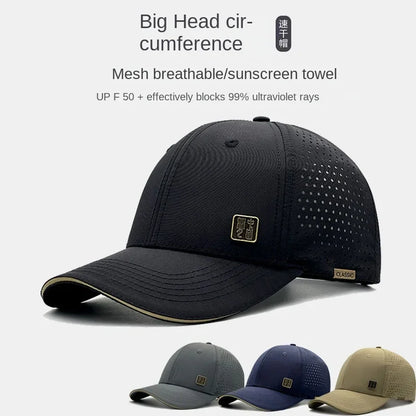 Oohmy XXXL Men Women Baseball Cap small head Big Head Plus Size Mesh Top Quality Oversize Sport Snapback Hat 56-60cm 61-63cm
