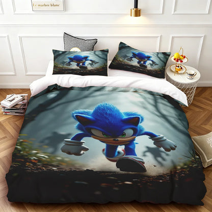 Exquisite Cartoon S-Sonics Wallpaper Anime Digital Printing Bedding Set Duvet Cover Comforter Bed Youth Kids Girl Boys Gift soft