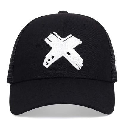 Unisex X Letter Embroidery Baseball Net Caps Spring and Summer Outdoor Adjustable Casual Hats Sunscreen Hat Sports Golf Cap