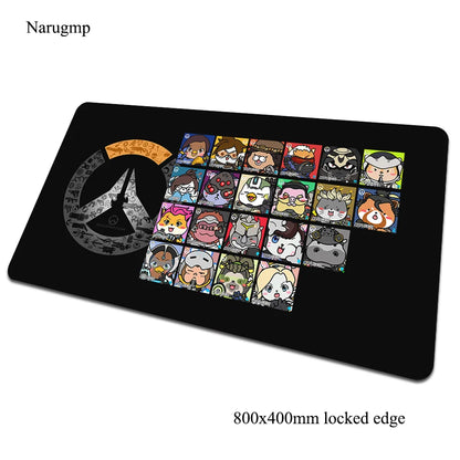 Tapete de rato gaming Overwatch 80x40cm, grande, para secretária de computador, tapete gamer para PC e portátil, presente de Halloween