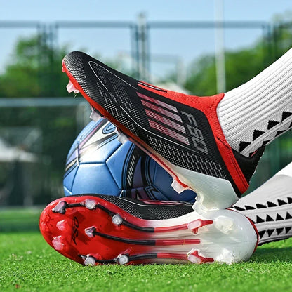 Nouvelles chaussures de football pour hommes, crampons longs d'entraînement, chaussures de football pour matchs en extérieur, crampons pour garçons et adultes, respirantes, antidérapantes, confortables pour le sport