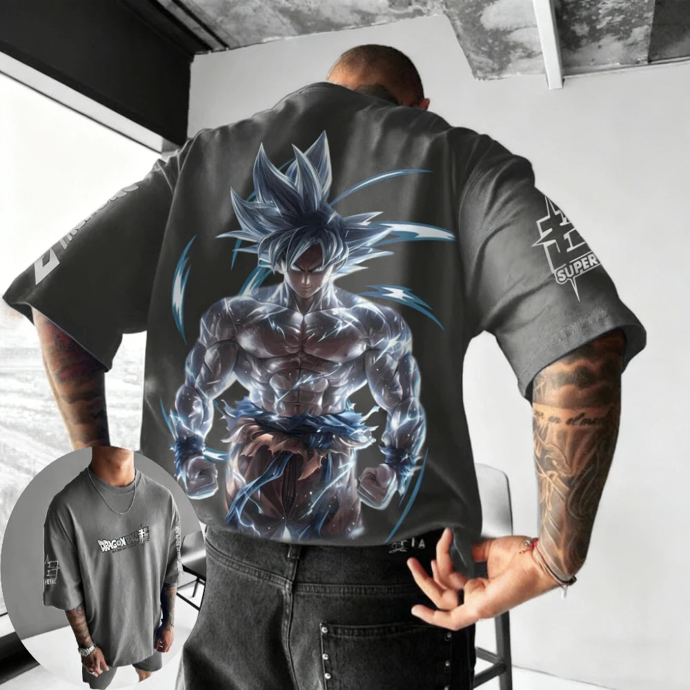 Dragon Ball Men's and Women's T-shirt Son Goku Anime Loose Oversize Tee Summer Spring Boy's Short Sleeves Parent-child Outfits