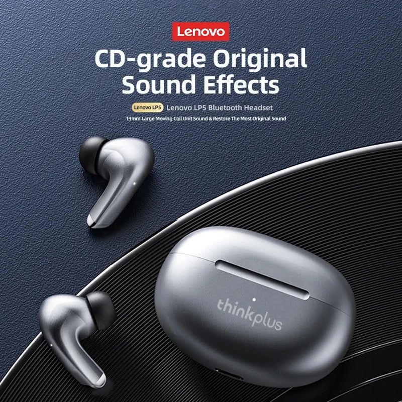 Lenovo LP5 Wireless Bluetooth Earbuds – Lenovo LP5 TWS Earbuds HiFi Stereo Sound, Lenovo LP5 Noise Cancelling Sports Waterproof Bluetooth 5.3 Earbuds with Mic, Lenovo LP5 Wireless Headphones