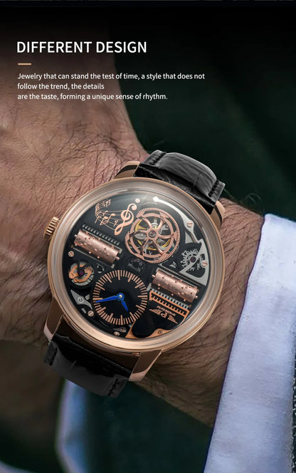 PINDU Watch New TOP Men Mechanical Watch Godfather Fashionable Classic Series 45.5MM Wristwatches Men M2791B