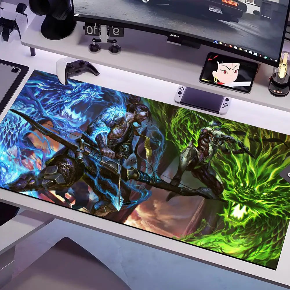 Overwatch-Mauspad in mehreren Größen, große quadratische Computer-, Büro- und Gaming-Tischmatte aus rutschfestem Gummi