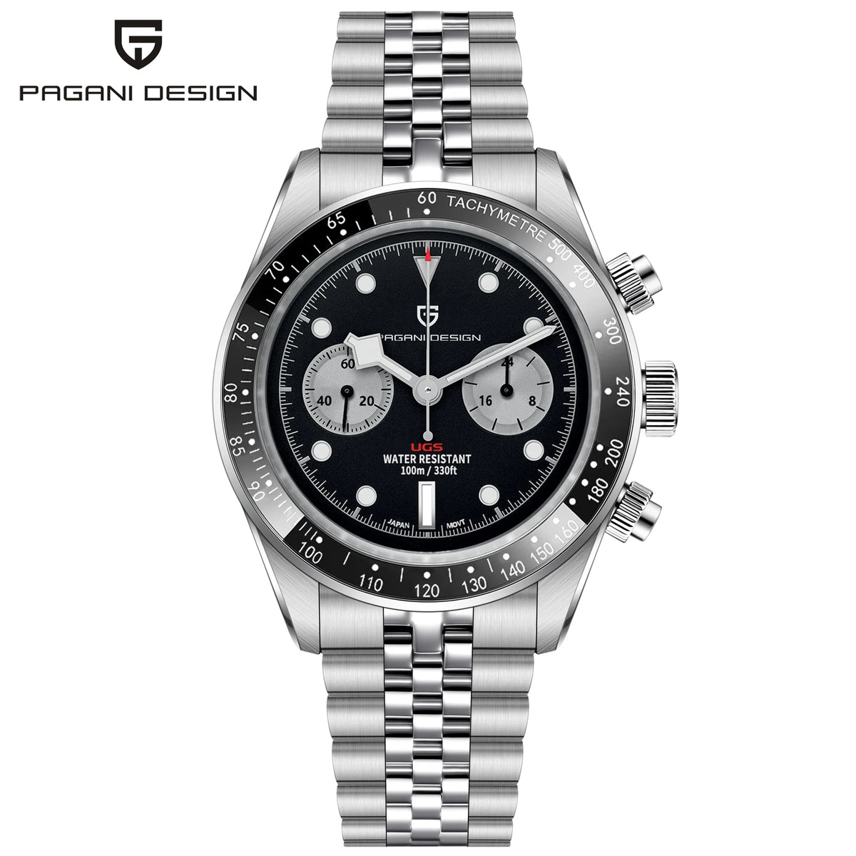 PAGANI DESIGN Men Watches 2026 New Pink BB Panda Dial Chronograph Fashion Luxury Quartz Watch For Men VK64 Movt Waterproof Watch