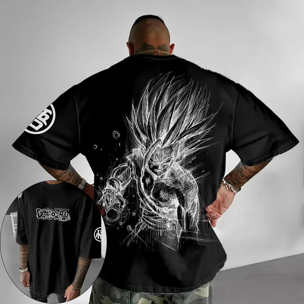 Dragon Ball Japanese Anime Printed Men's T-Shirt Majin Buu Boys Children Harajuku Short Sleeve Kids Goku T-shirt Summer Clothing
