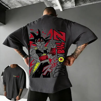 Dragon Ball Super Men's and Women's T-Shirts Bardock Anime Tee Summer Spring Boy's Retro Short Sleeves Parent-child Outfits