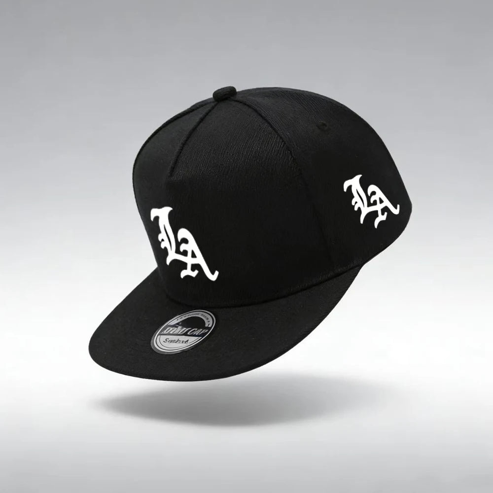 1pc "LA" Letters Print Snapback Cap-Adjustable,Funky Street Hip-Hop Style,Breathable Baseball Hat with Flat Brim for Men & Women