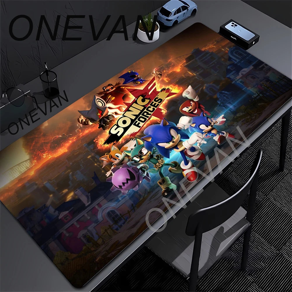 HD Printing Kawaii Sonics The Hedgehogs Mouse pad XXL Large Locking Edge Non-slip Speed Keyboard Mats Computer Gamers