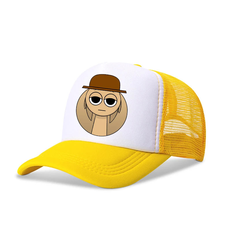 Casquettes de baseball Sprunkis pour garçons et filles : casquettes pour enfants à motif de dessins animés, casquettes hip-hop en maille respirante, casquettes mignonnes de style anime, casquettes anti-soleil, cadeaux d'anniversaire
