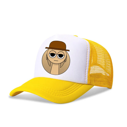 Casquettes de baseball Sprunkis pour garçons et filles : casquettes pour enfants à motif de dessins animés, casquettes hip-hop en maille respirante, casquettes mignonnes de style anime, casquettes anti-soleil, cadeaux d'anniversaire