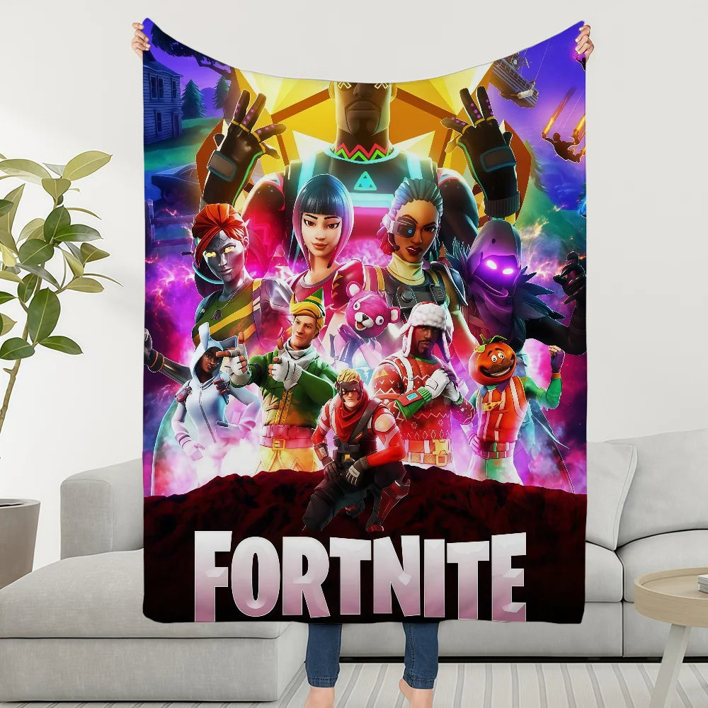 Manta Decorativa Super Aconchegante em Peluche para Sala de Estar, F-FORTNITES-ES, Sala de Jogo, Sofá, Presentes de Aniversário Infantis
