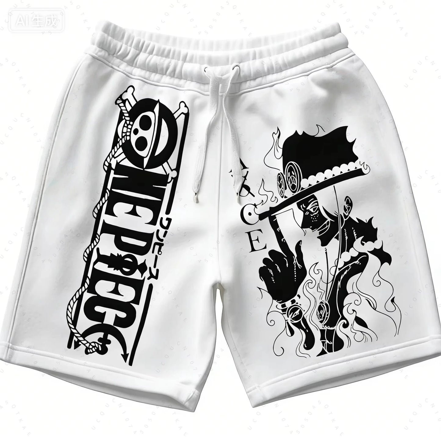 ONE PIECE Animation Luffy Sauron Peripheral Printed Shorts American Summer Men's Daily Loose Sports Breathable Shorts
