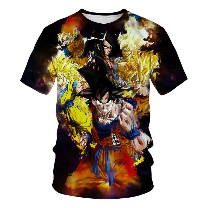 Dragon Ball T Shirt Kids Tops Tee Anime Figures Son Goku Super Saiyan T-shirt Boys T-shirts Children Clothes Summer Short Sleeve