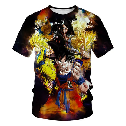 Dragon Ball T Shirt Kids Tops Tee Anime Figures Son Goku Super Saiyan T-shirt Boys T-shirts Children Clothes Summer Short Sleeve