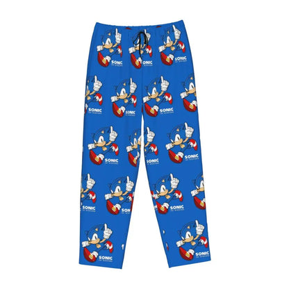Custom Printed Womens Soniced Pajama Pants Hedgehog Game Sleepwear Sleep Lounge Bottoms with Pockets