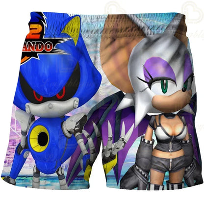 3D Print Fashion Children's Pants S-Sonici Shorts Kids Summer Beachwear Swim Trunks Swimsuits Beach Shorts Trousers