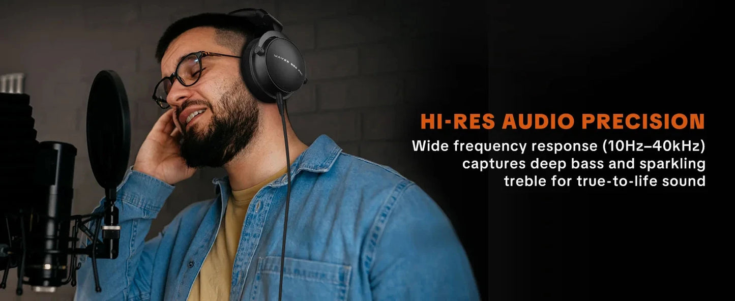 Talomen TOP W550X kabelgebundene Over-Ear-Kopfhörer mit 50mm-Treibern, tiefem Bass, abnehmbarem Kabel und integriertem Mikrofon – Gaming-, DJ-, Studio- und Büro-Headset