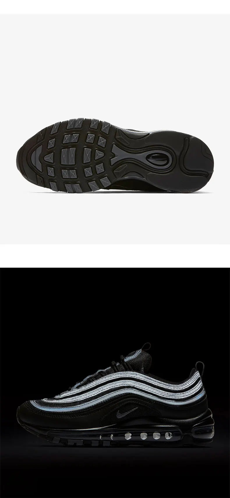 Oryginalne damskie buty do biegania Nike AIR MAX 97 z poduszką powietrzną typu „Bullet” 921733-001
