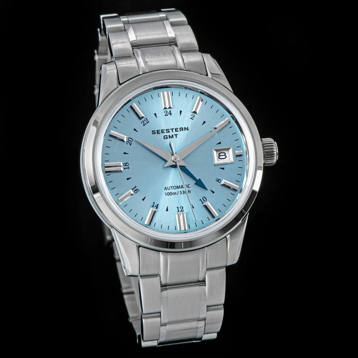 SEESTERN Men's Automatic Mechanical Wristwatch NH34 GMT Movement 10bar Waterproof Domed Sapphire Crystal Watch Limited S446 New