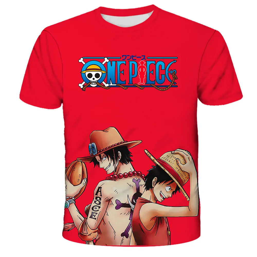 Fashion Kid Anime One Piece Luffy T Shirt Boy Clothing Kids Boys Tshirt Children T-shirt Summer Short Sleeve Tops Tees