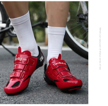 New Men’s and Women’s Bicycle Shoes Outdoor Cycling Shoes with Three Functional Soles Professional Training Shoes