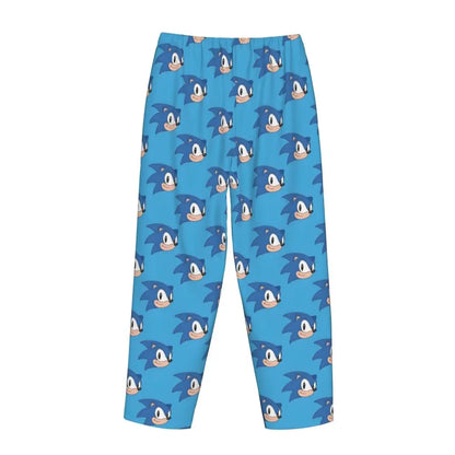 Custom Women Soniced Pajama Pants Printed Hedgehog Game Sleep Sleepwear Bottoms with Pockets