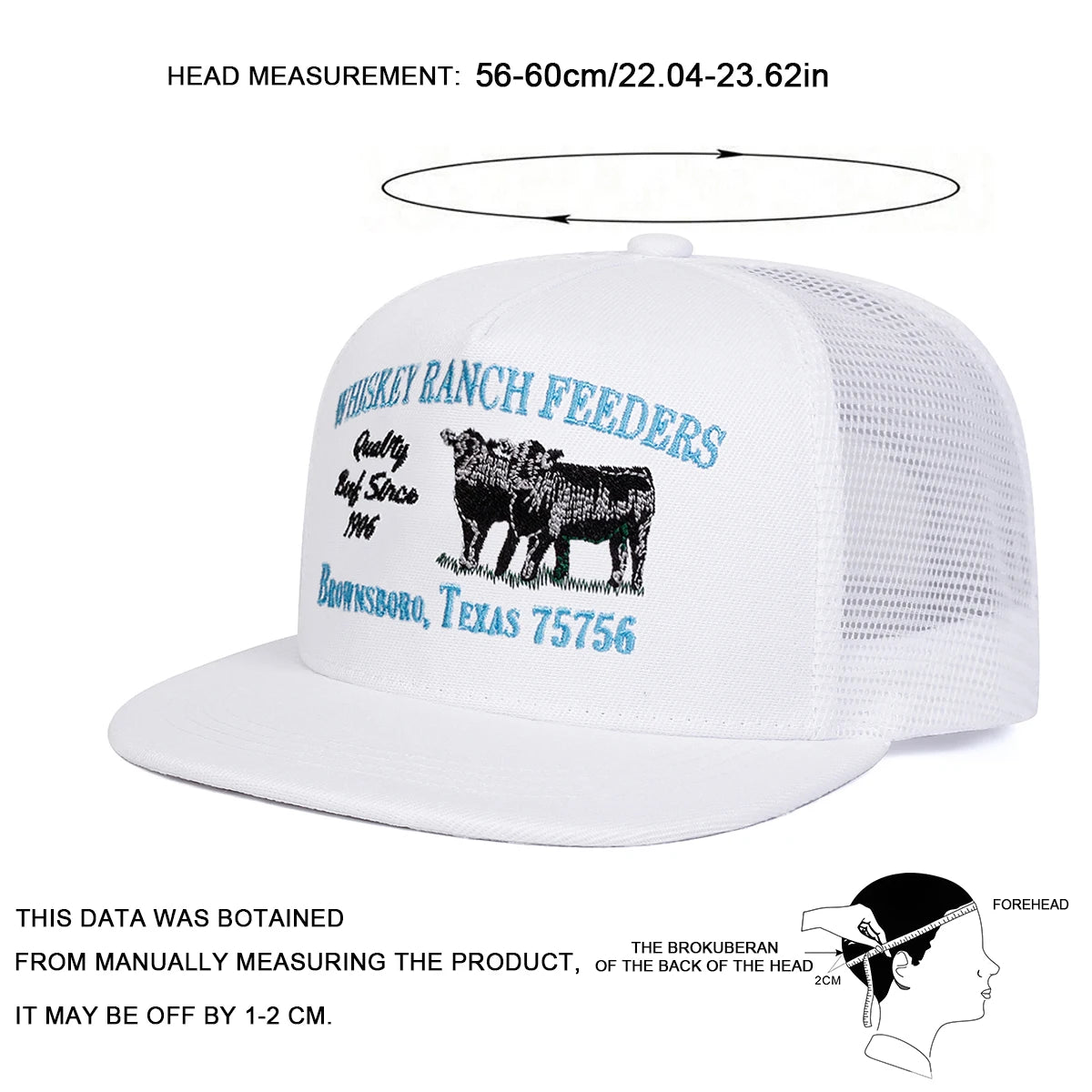 Unisex WHISKEY RANCH FEEDERS Embroidery Hip-hop Net Hats Spring Summer Outdoor Adjustable Casual Baseball Caps Sunscreen Hat Cap