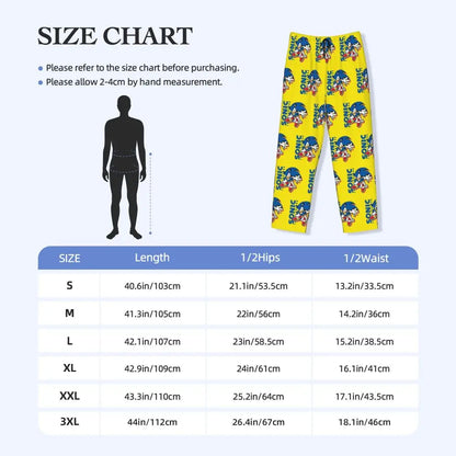 Custom Print Men's Soniced Pajama Pants Hedgehog Game Sleepwear Sleep Lounge Bottoms with Pockets