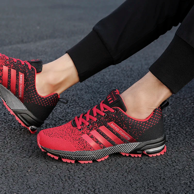 Men Running Shoes Mesh Fashion Sneakers Breathable Casual Sport Shoes Outdoor Walking Jogging Tennis Shoes Athletics Plus Size