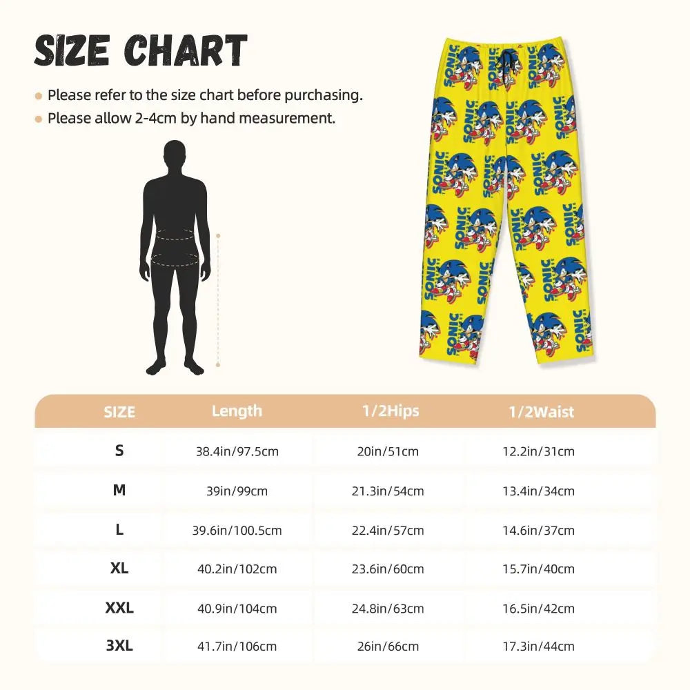 Custom Women Soniced Pajama Pants Printed Hedgehog Game Sleep Sleepwear Bottoms with Pockets