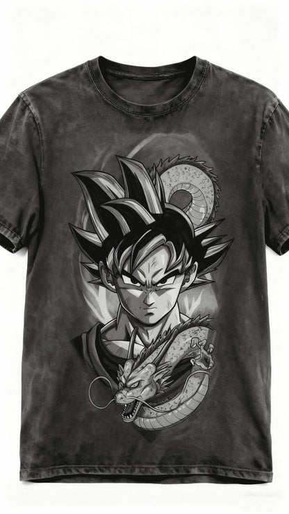 Dragon Ball Popular Saiyan Hero Washed Short Sleeve T Shirt Universal Size All People Daily Casual Wear Tee