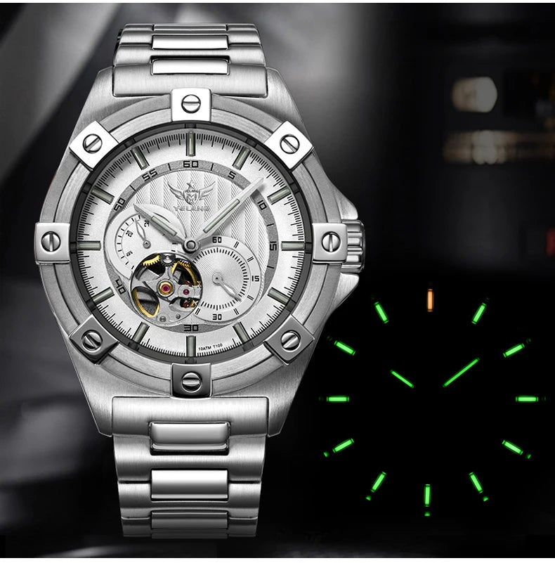 Yelang V1024 Men's Brand Watches 44mm Japan Miyota 82S7 Automatic Mechanical Movement Luminous Men's 100m Waterproof Business Watch