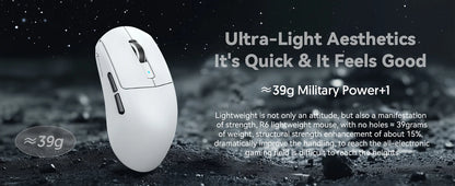 Attack Shark R6 leichte kabellose Gaming-Maus, Computermaus mit PAW 3950Max-Sensor, Nordic 52480 und 8KHz Polling