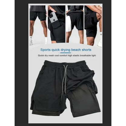 Dragon Ball GOKU Anime Peripheral Printing Double-layer Shorts 2025 American Sports Summer Men's Loose Breathable Pants