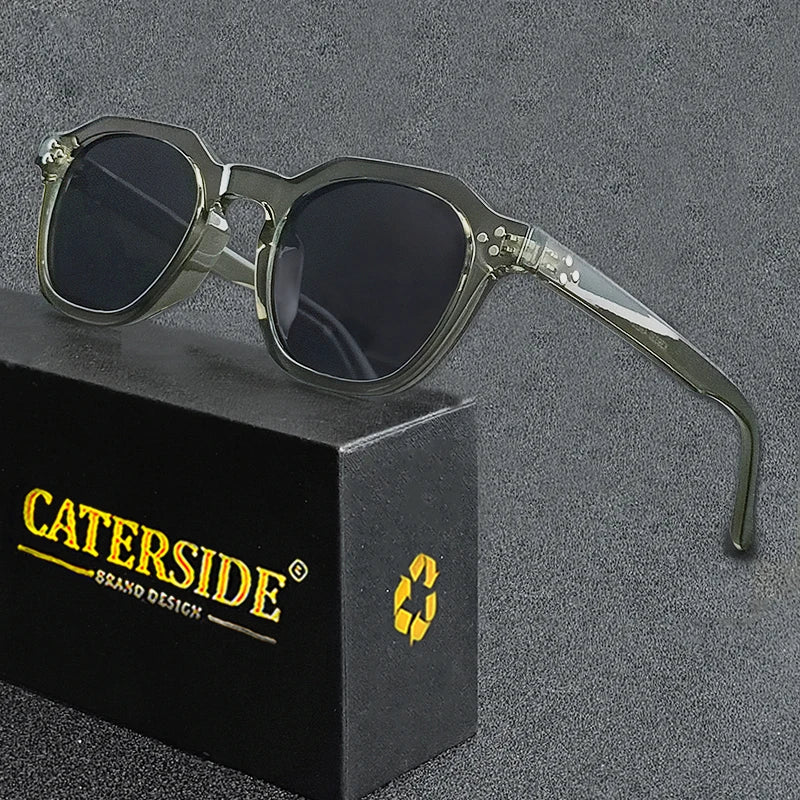 Caterside Nové retro polarizované pánské sluneční brýle s čtvercovým rámem z TR90, dámské sluneční brýle, outdoor, řízení, rybaření, UV400, dárek