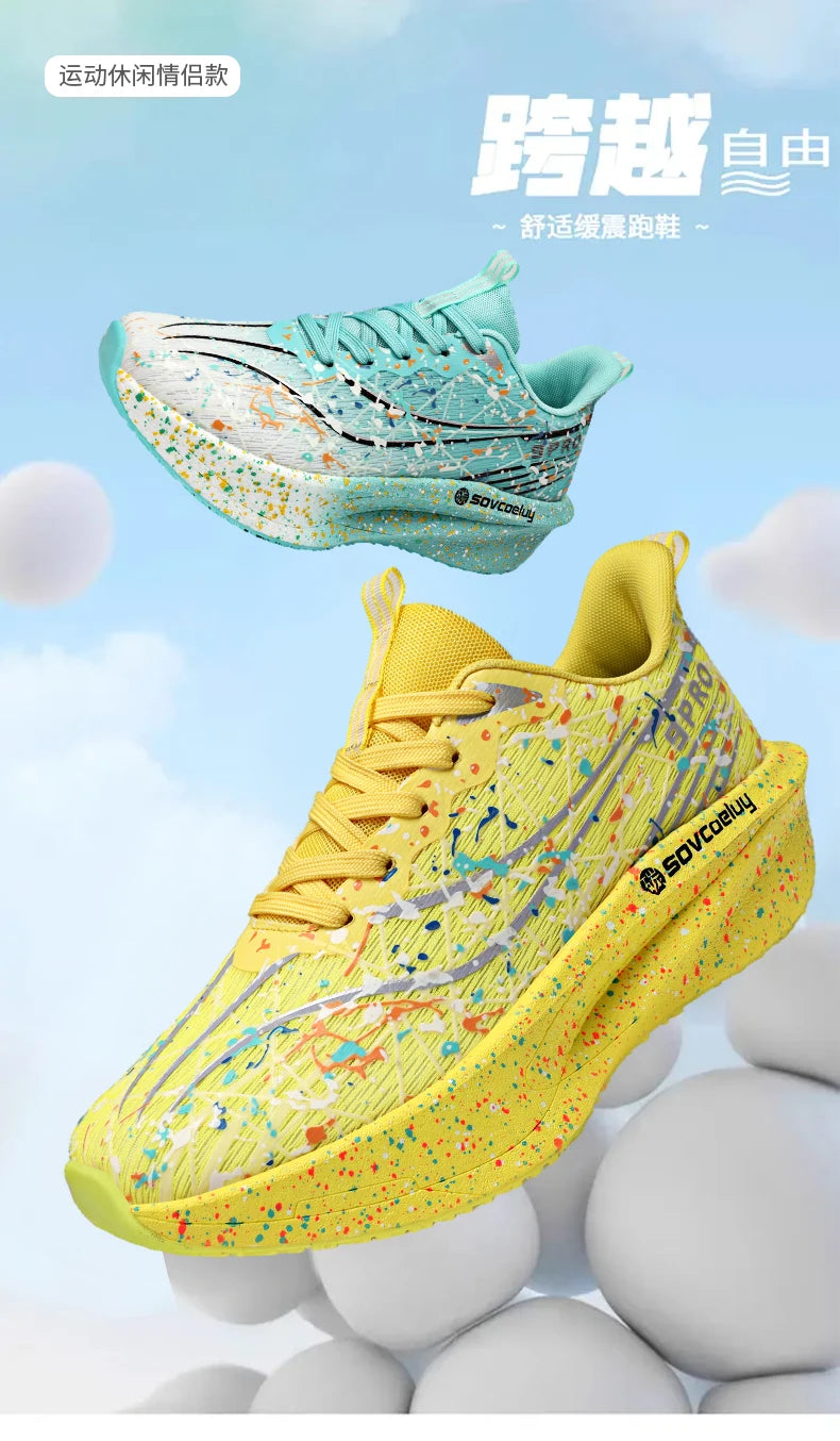 Scarpe da running uomo e donna con piastra in carbonio, ammortizzate per maratona, sportive, traspiranti, leggere, comode, antiscivolo e atletiche