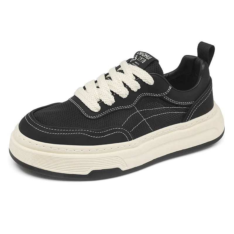 Sneakers da uomo ultraleggere in mesh traspirante 2025, scarpe casual alla moda con suola spessa, comode, con lacci, per la camminata quotidiana